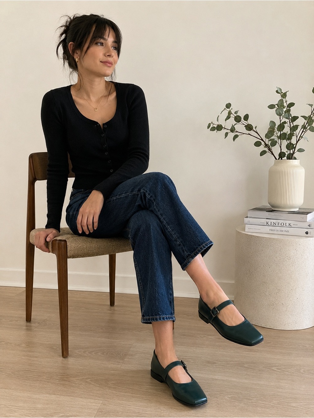Camper Green Leather Square Toe Mary Jane Shoes EU 40